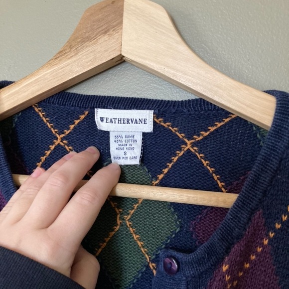 Argyle Vintage Cardigan Sweater - Picture 4 of 5